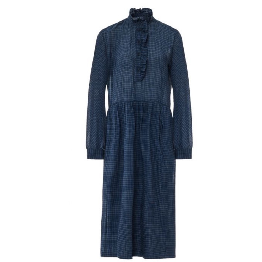 MASSCOB Betty blue plaid dress, size EU XS/ US 4